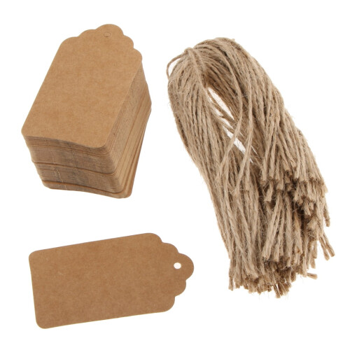100pcs Christmas Gift Tag Tags Brown