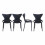 (4x Black Stacking Chairs) Modern Style Retro Dining Garden Stackable Chairs 2