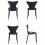 (4x Black Stacking Chairs) Modern Style Retro Dining Garden Stackable Chairs 1