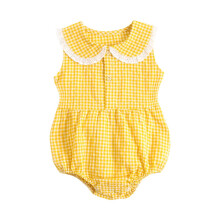 Oferta especial: Monos para bebé niña sin mangas con estampado a cuadros y volantes, enterizos para recién nacidos, ropa para bebé niño