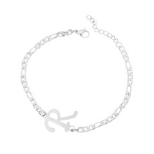 Silbernes Initialenarmband für Herren – Kubanische Gliederkette, personalisierter Buchstabenanhänger, Geburtstags-/Weihnachtsgeschenk für Papa,