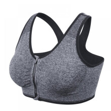 Soutien-gorge de sport à fermeture éclair sur le devant pour femme, sans coutures, post-opératoire, idéal pour la gym, le yoga et les activités