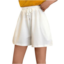 Pantaloni scurți sport pentru femei, talie elastică, cu șnur, L