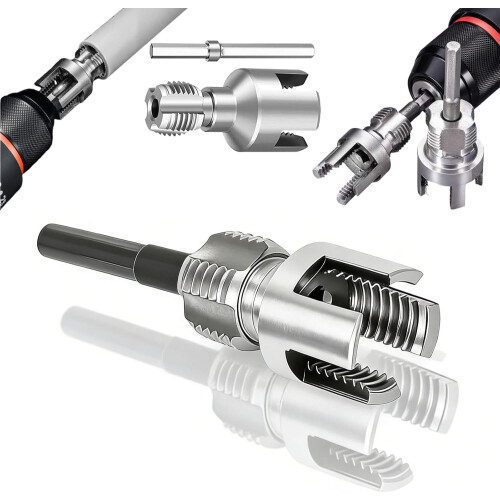 Pipe Tapping & Threading Tool Set for 1/2" & 3/4" PVC/Plastic Pipes – Dual Function, Internal & External, 2-Piece