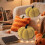 Μαξιλάρια κολοκύθας, τρομακτικό βελούδινο μαξιλάρι, ζεστά διακοσμητικά για 4