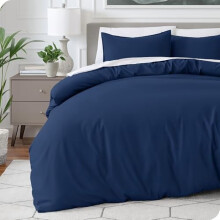 Bedding Duvet Cover King Size - Premium1800Super Soft Collection - Lightweight, Cooling - Soft Breathable Bedding Duvet Cover (King, Dark Blue)