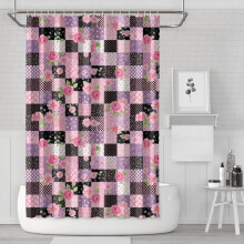 Duschvorhang mit Blumenmuster, 72 x 72 Zoll, mit 12 Haken