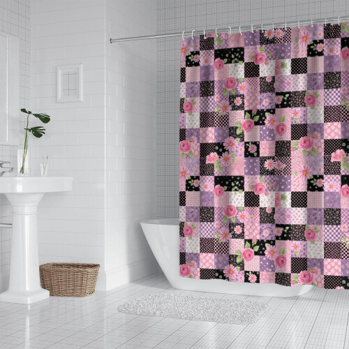 Αδιάβροχη κουρτίνα ντους με floral εκτύπωση 72"x72" 1