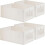 Set van 4 linnen opbergdozen met transparant venster 1