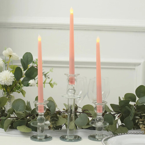 BalsaCircle3Blush11" LED Koniske Flammeløse Stearinlys Lys Bryllupsreception