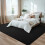 Sort Memory Foam tæppe 1,5x2,1m skridsikkert indendørs 2