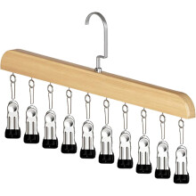 Closet Organizer with 10 Clips – Space Saving Hanging Organizer for Pants, Leggings, Hats & Accessories, 360 Swivel Hook, Universal Closet Storage