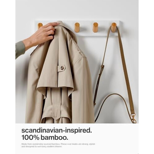 Επιτοίχια Ράφι, Λευκή με 5 Γάντζους Βαρέως Τύπου Διαμέτρου 1" (Συσκευασία 2), 16,5" - 1