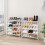 5-Tier Stackable Shoe Rack, Expandable & Adjustable Shoe Organizer Storage Shelf, Wire Grid, White 6