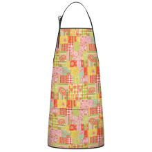 Floral Print Cotton Linen Apron with Pockets 33x27 Inch