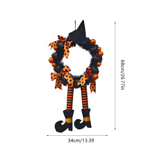 Ghirlanda di Halloween con gambe per la porta 2