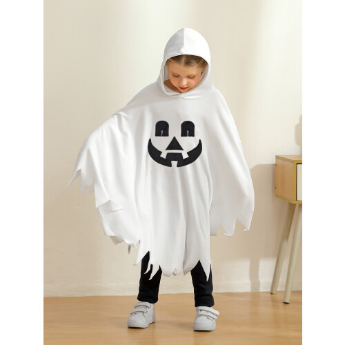 1-6T Μικρά Κορίτσια Αγόρια Κοστούμια Halloween Μανδύας με Πρόσωπο Φαντάσματος, Παιδικά 2