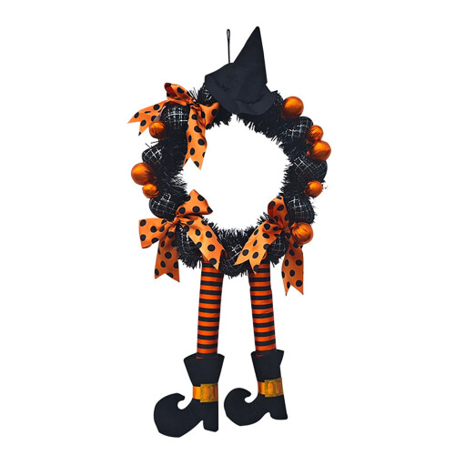 Ghirlanda di Halloween con gambe per la porta 1