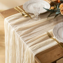 Boho-Tischläufer aus grünem Gaze – Halbtransparenter Musselin für Hochzeiten, Brautpartys, Geburtstage – Passend für alle Tische