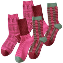 3/6 pares de meias listradas estilo retrô, meias esportivas de cano médio para mulheres