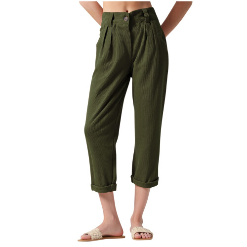 Damen-Taktik-Cargohose mit elastischem Bund, Größe 28-36