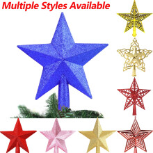 Sternförmige Weihnachtsbaumspitze, 22 cm, glitzernde Hohlform, zum Einstecken