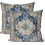 Μαξιλαροθήκες Boho 18x18, Σετ 2 τεμαχίων, Μαξιλαροθήκες από Λινό Περσικό σε Σκούρο 1