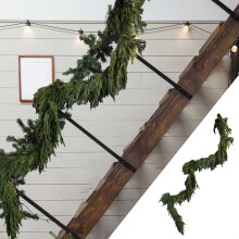 Guirlanda de Natal Real Touch Norfolk Pine – Folhagem artificial para lareira, mesa, escadas, corrimão, janela, porta, decoração interna/externa