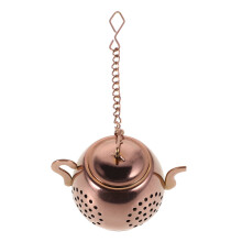 Infuseur à thé en acier inoxydable en forme de théière avec crochet et tamis à mailles fines pour thé en vrac. Accessoire idéal pour les