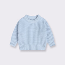 Shldybc Toddler Knit Sweater, Warm Long Sleeve Pullover for Boys & Girls – Light Blue, 18-24 Months, Compatible with Winter Wear