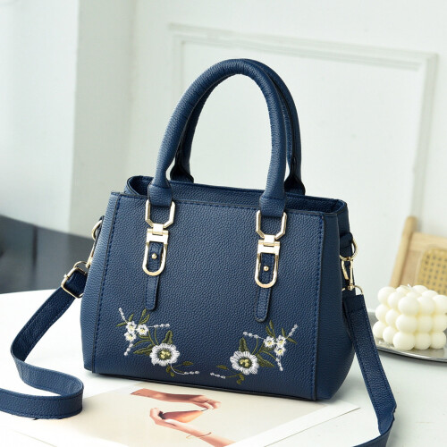 Δερμάτινες τσάντες Crossbody για γυναίκες μόδας με κέντημα στο πάνω μέρος με λαβή Satchel 1