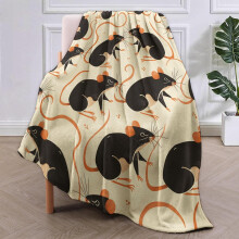 Manta de flanela com estampa de ratinho fofo, 203 x 152 cm, macia, quente, leve e aconchegante para crianças e adultos, ideal para cama, sala de