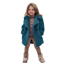 Casaco grosso e corta-vento de inverno para meninas pequenas, com botões, ideal para tamanhos 4T e 8.