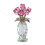 Crystal Red Rose Bouquet in Vase Pink 2