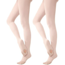 Meias-calças conversíveis para dança, tamanho adulto feminino, modelo profissional de transição para balé, ultramacias, pacote com 2 unidades.