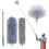 Cobweb Duster with Extension Pole, 100'' Microfiber & Chenille Ceiling Cleaner Kit, Reusable Feather Duster, Bendable, Washable 1