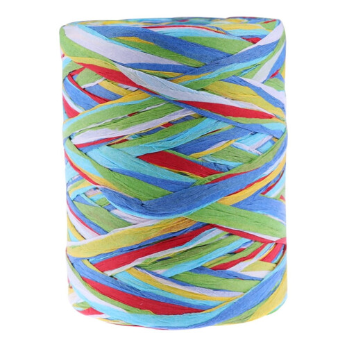 Cinta de rafia multicolor de textura suave, 3 piezas 1