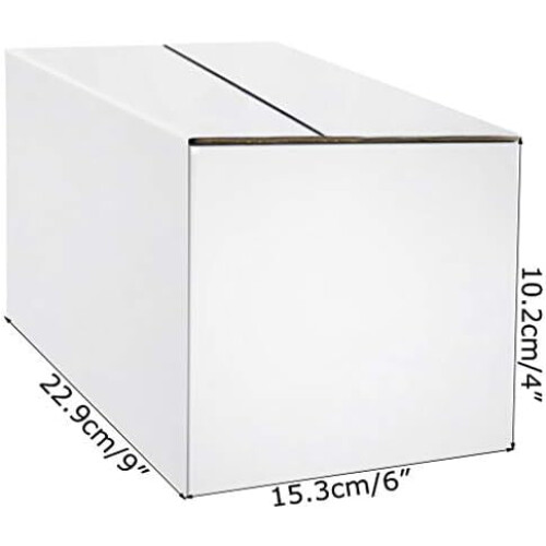 Verzenddozen 9x6x4 inch, wit, gegolfd, set van 25 2