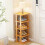 Sapateira de bambu com 5 níveis e organizador vertical. 1