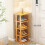 Sapateira de bambu com 5 níveis e organizador vertical. 2