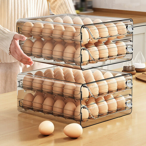 Egg Holder for Fridge Egg Container for Refrigerator Stackable Egg Storage Container Egg Fresh Storage Box for Fridge Egg Tray Egg Organizer 1