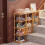 Sapateira de bambu com 5 níveis e organizador vertical. 6