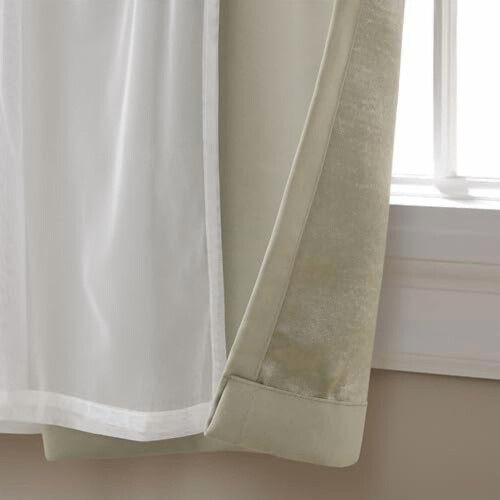 Talia Double Layer Curtains 52x84 in Cloud Grey 1