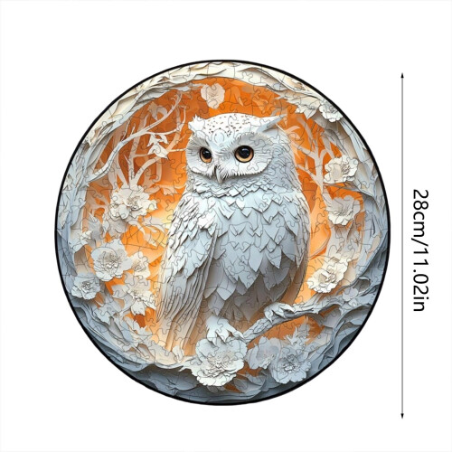 Σετ παζλ 3D Luna Owl – Λευκό παιχνίδι τέχνης πουλιών 2