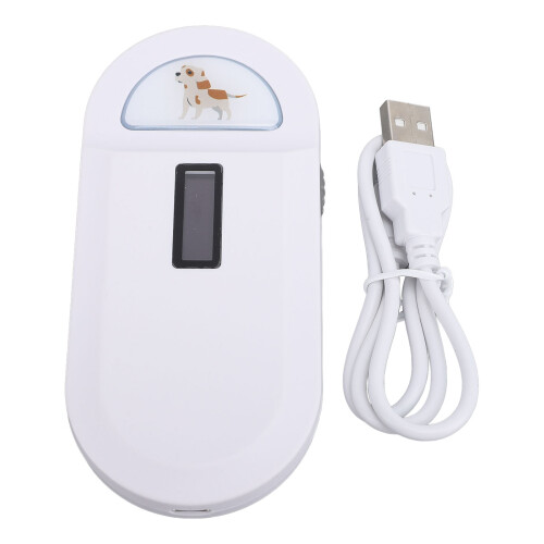 Scanner per microchip per animali USB da 128 dati, bianco, per cani e gatti 1
