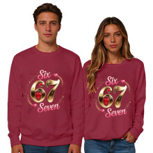 Damen-Sweatshirt zum Valentinstag – locker geschnitten, langärmlig, Pullover mit Rundhalsausschnitt und Herzchenmuster – weiches Freizeit-Top,