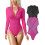 Body da donna a due pezzi, sexy, a coste, con cerniera frontale e maniche lunghe. 1