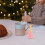 Weihnachtsglocke mit Holzgriff, rosa, 6,5 cm 6