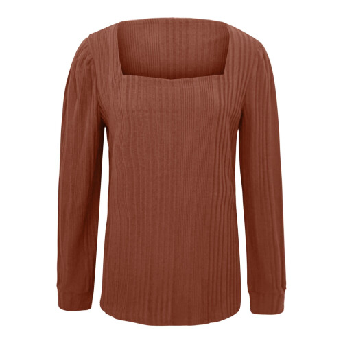 Lenago Pullover für Damen, trendige Plus-Size-Mode, langärmelig, locker, einfarbig, Bluse, Pullover, Jumper 2