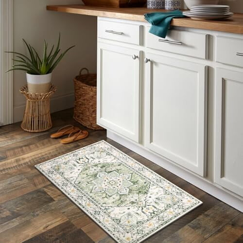 Πλενόμενο χαλί 2x3, αντιολισθητικό χαλί boho vintage με λαστιχένια επένδυση, χαλάκι 2